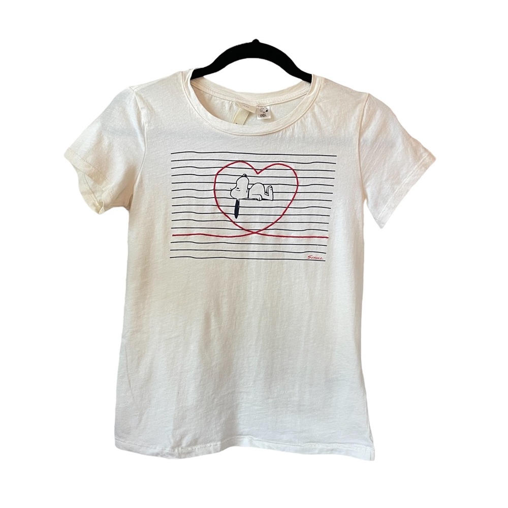 LOGG by H&M Snoopy in Heart Logo Cream T-shrit Size XS